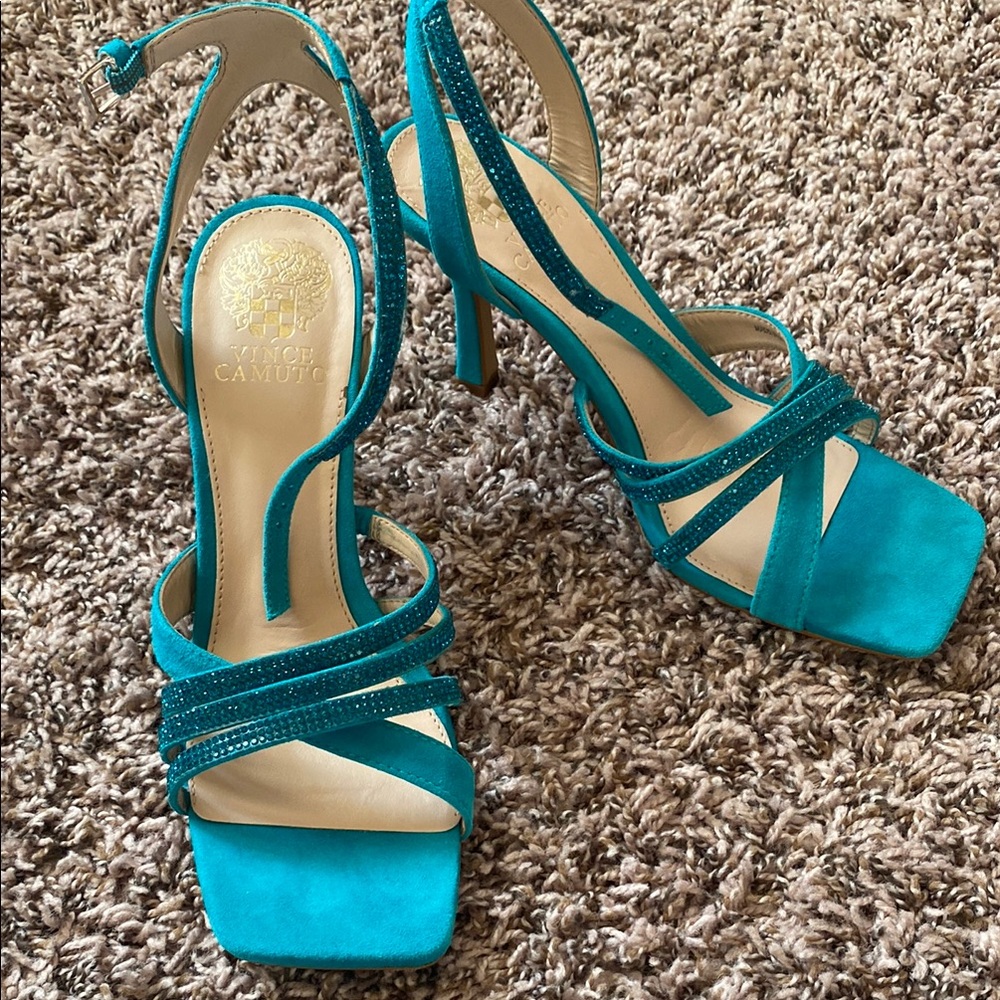 Vince Camuto Teal Strappy Heels